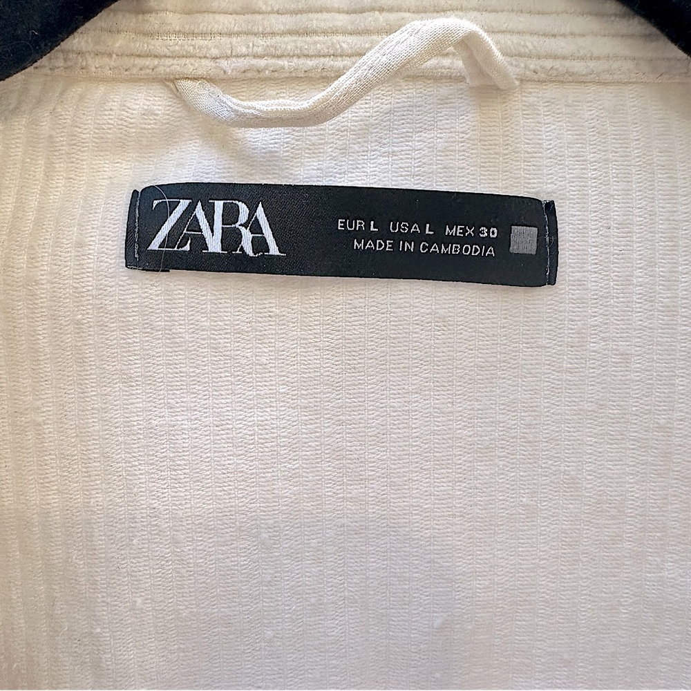ZARA Cream Corduroy-Style Layer Button Up Jacket - Picture 6 of 6